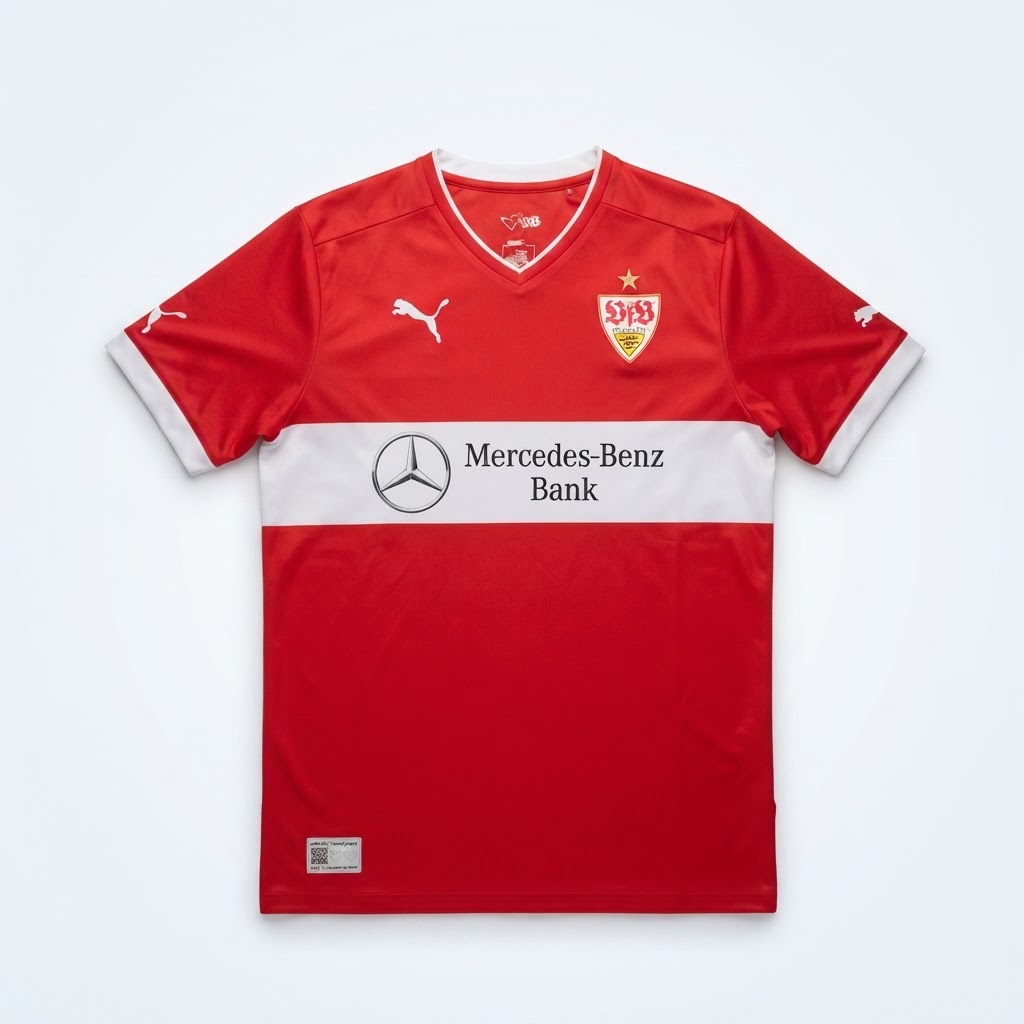 Puma  VfB Stuttgart 2012/2013 Home Jersey – Red / White – Size M