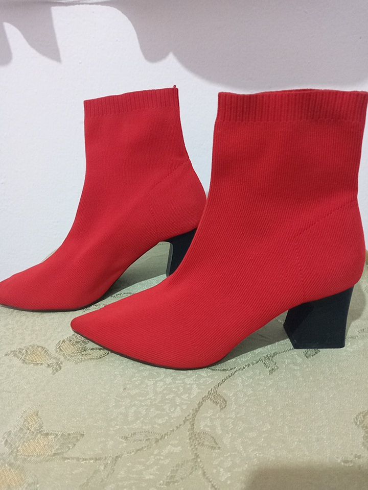 Bottines rouge zara 