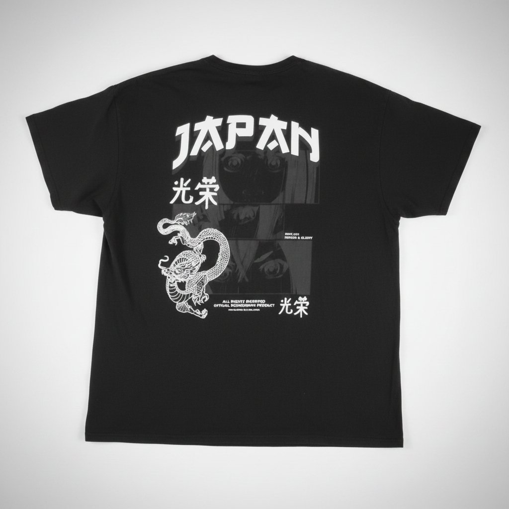 T-shirt noir imprimé – Taille M