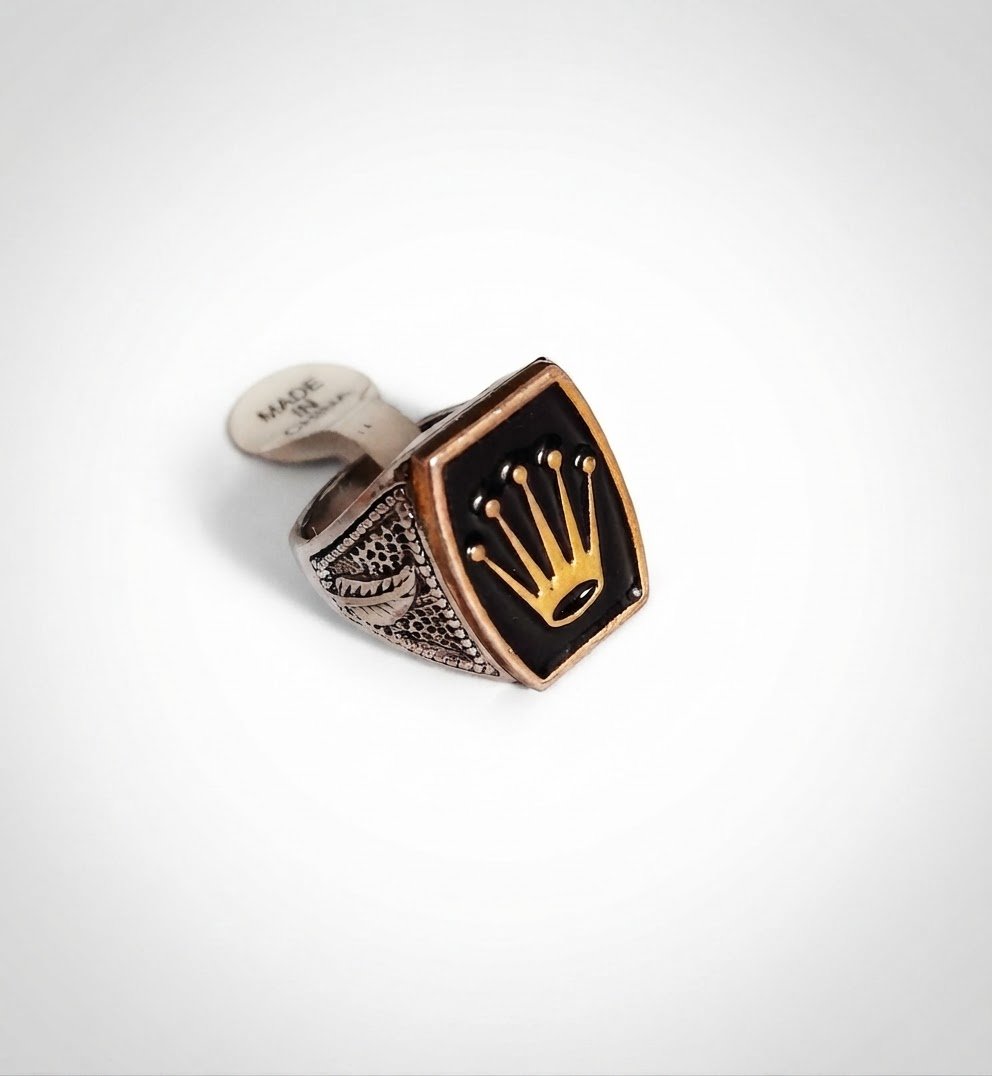 Bague Homme Élégante Motif Couronne (Taille 22) - Neuve