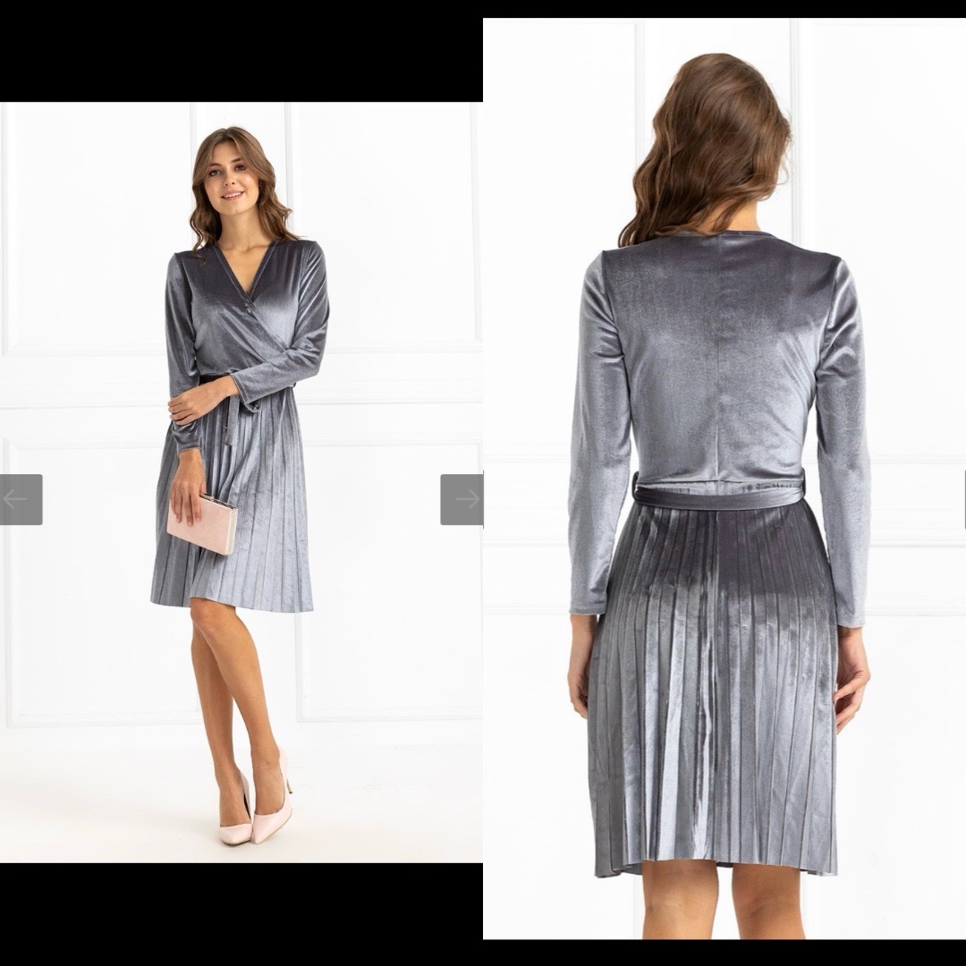 Robe velour gris