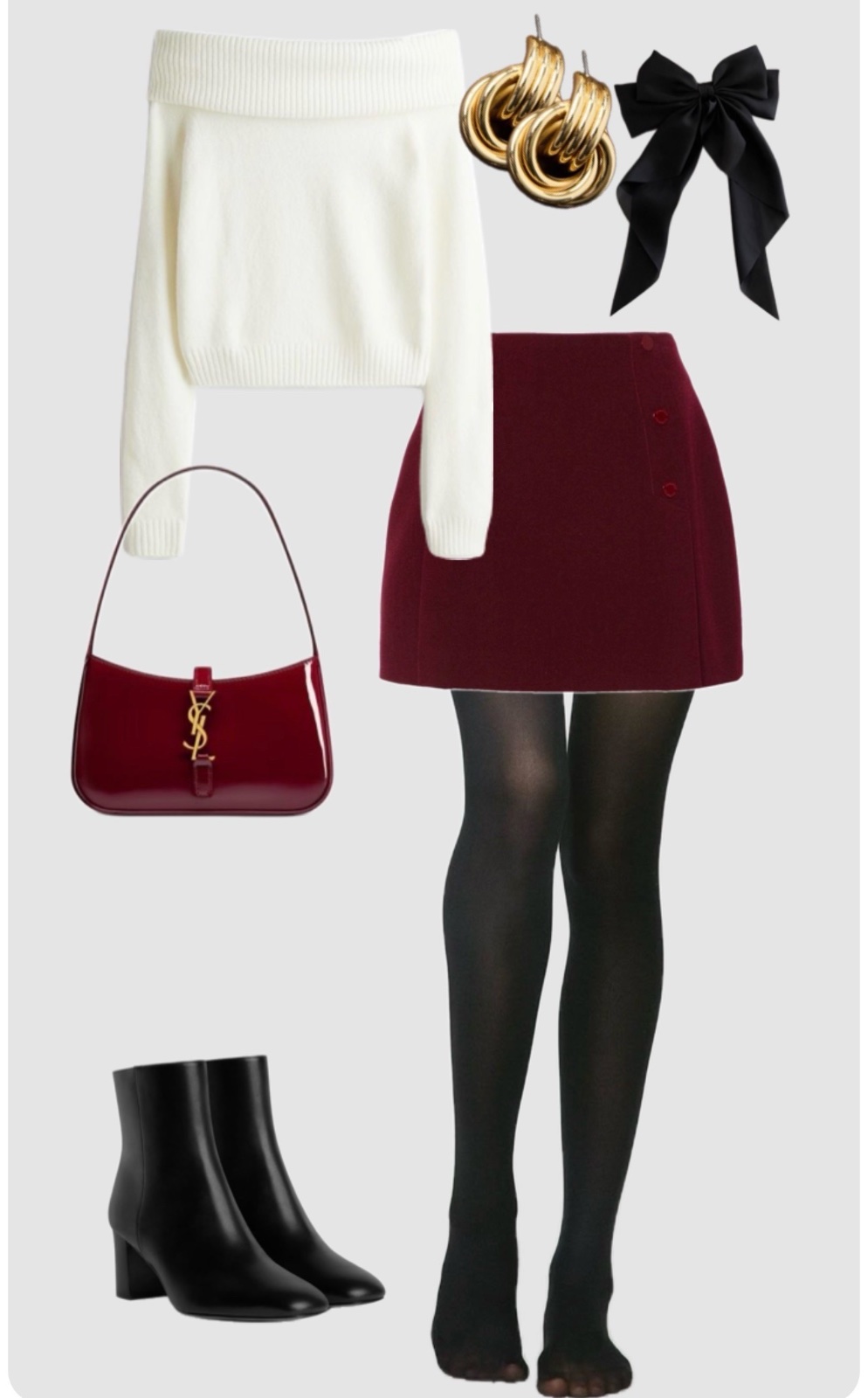Jupe burgundy en velours 