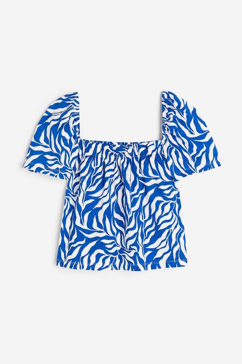 H&M blue and white top 