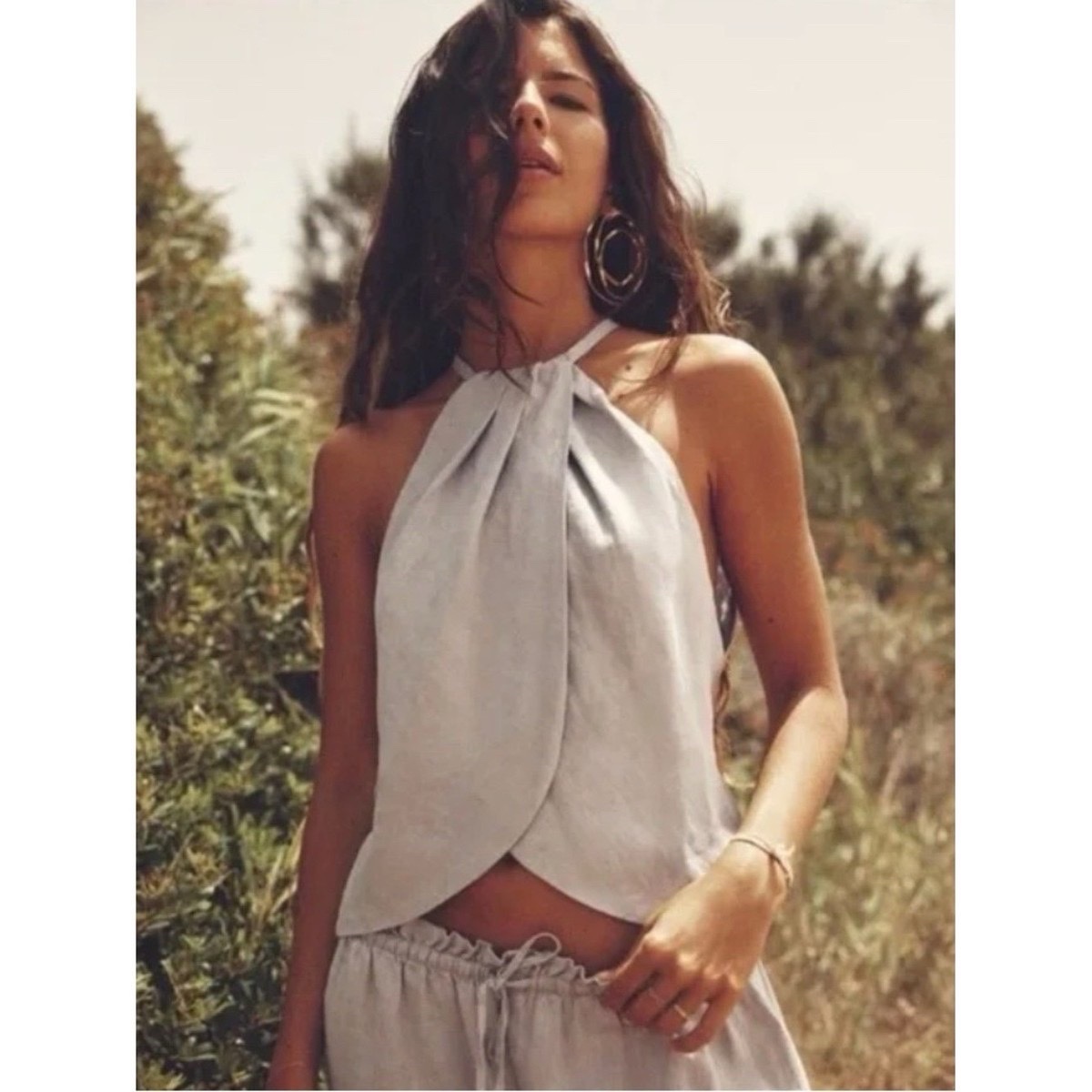 Zara linen halter top