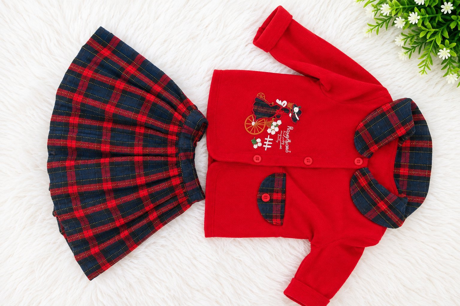 Set gilet+ jupe à plis taille 2 ans