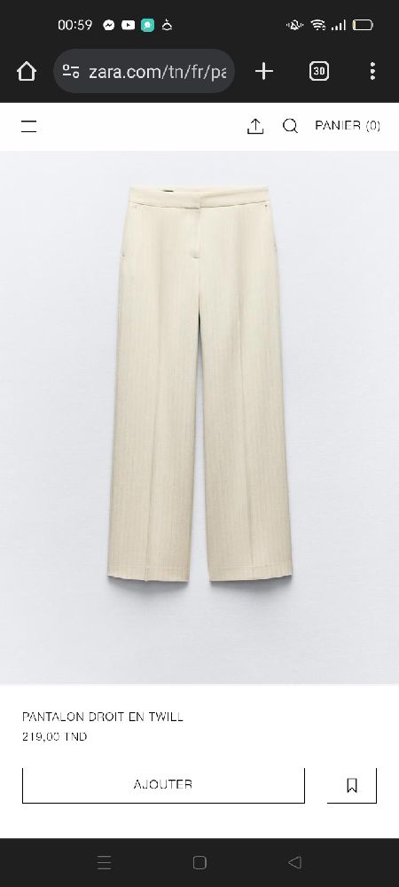 Pantalon  Zara neuf droit en twill