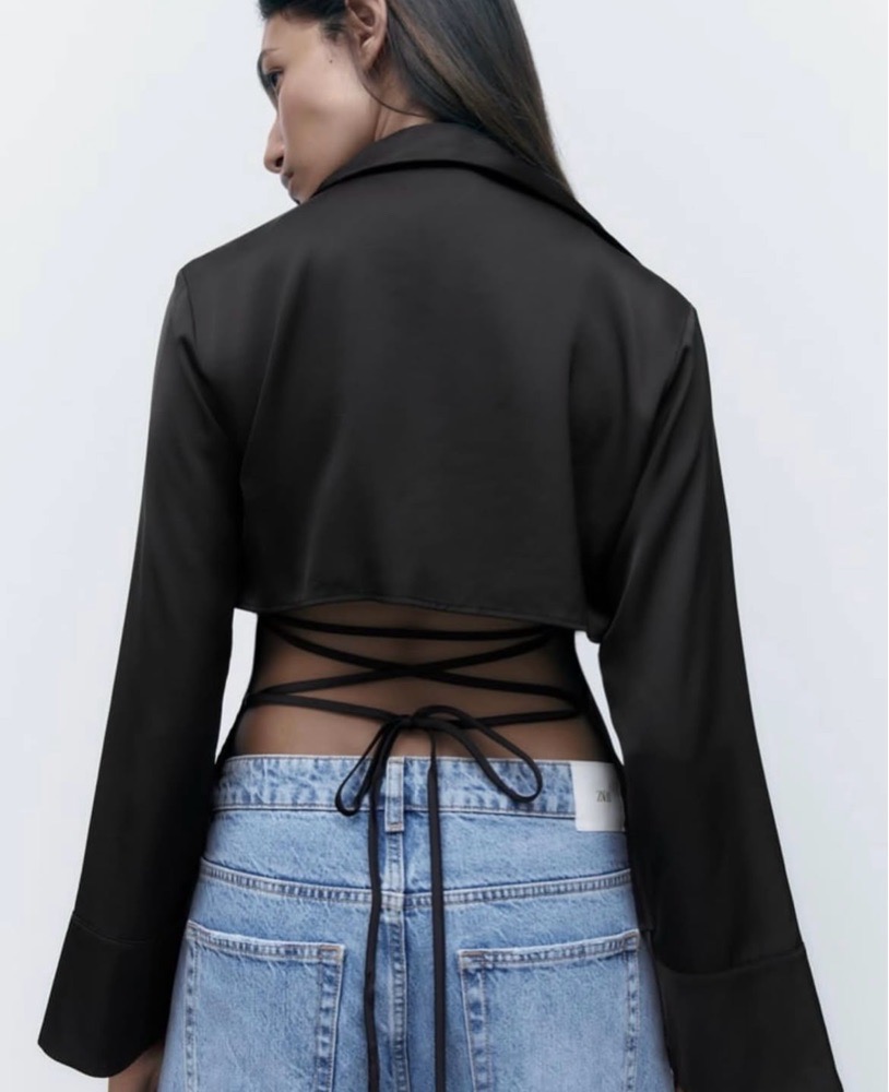 Backless zara satin blouse