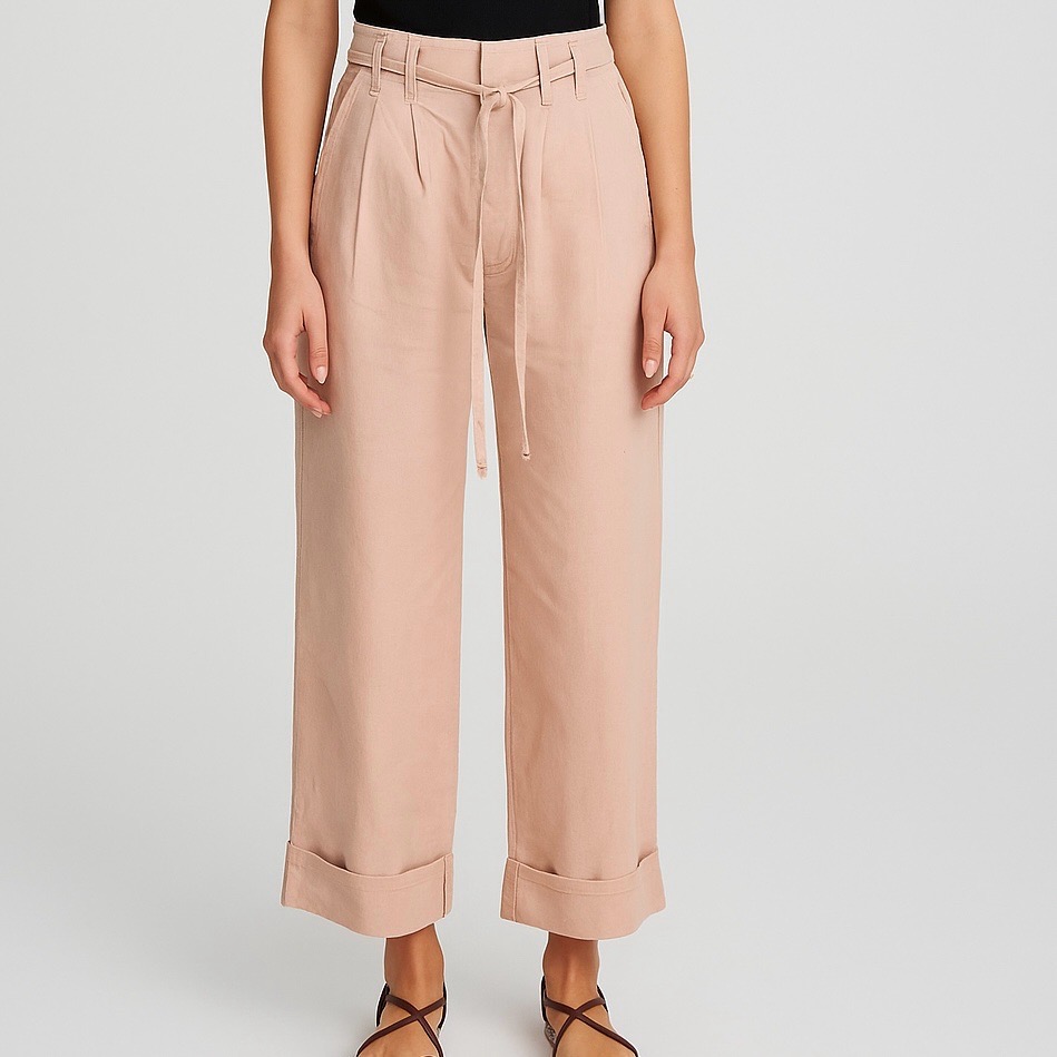Jean large rose poudre