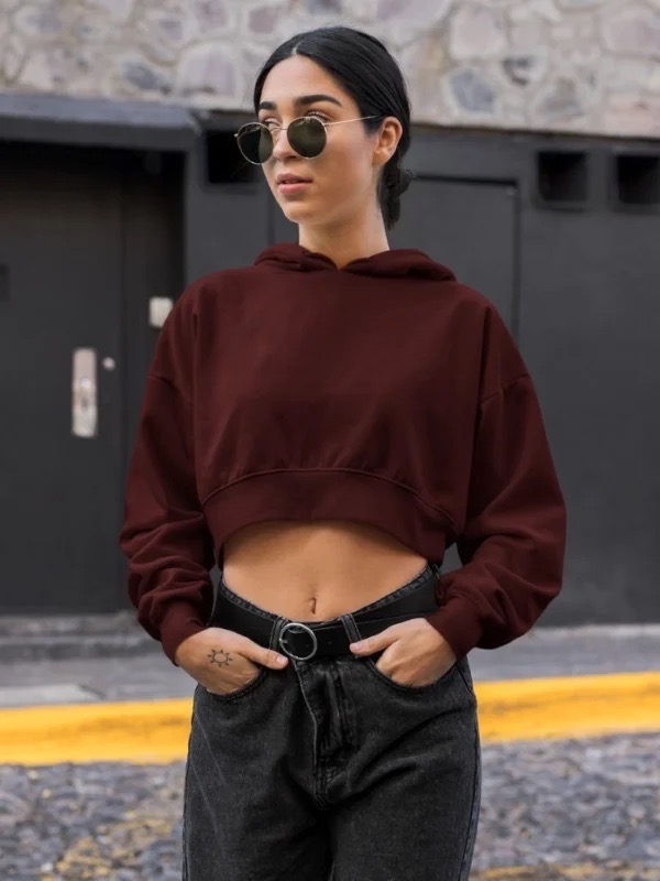 Cropped burgendy hoodie