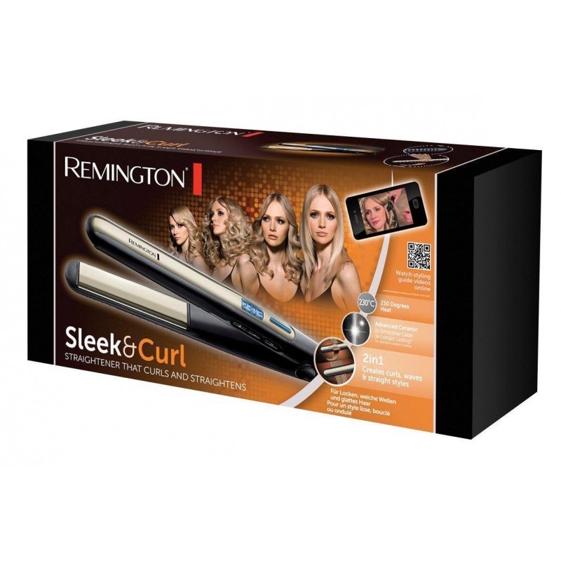 Lisseur remington sleek & curl s6500 2en1