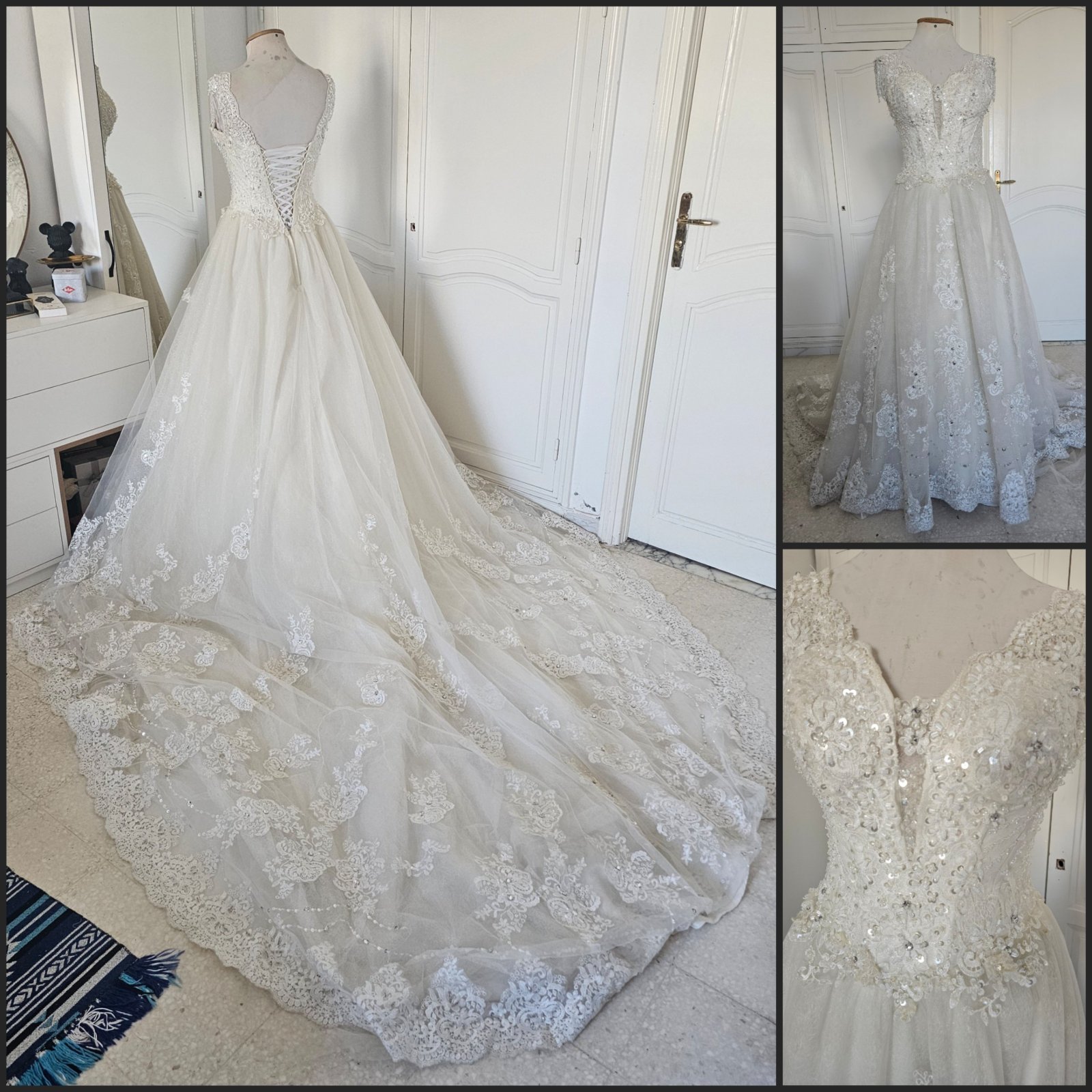 Robe Mariage avec longue traîne 