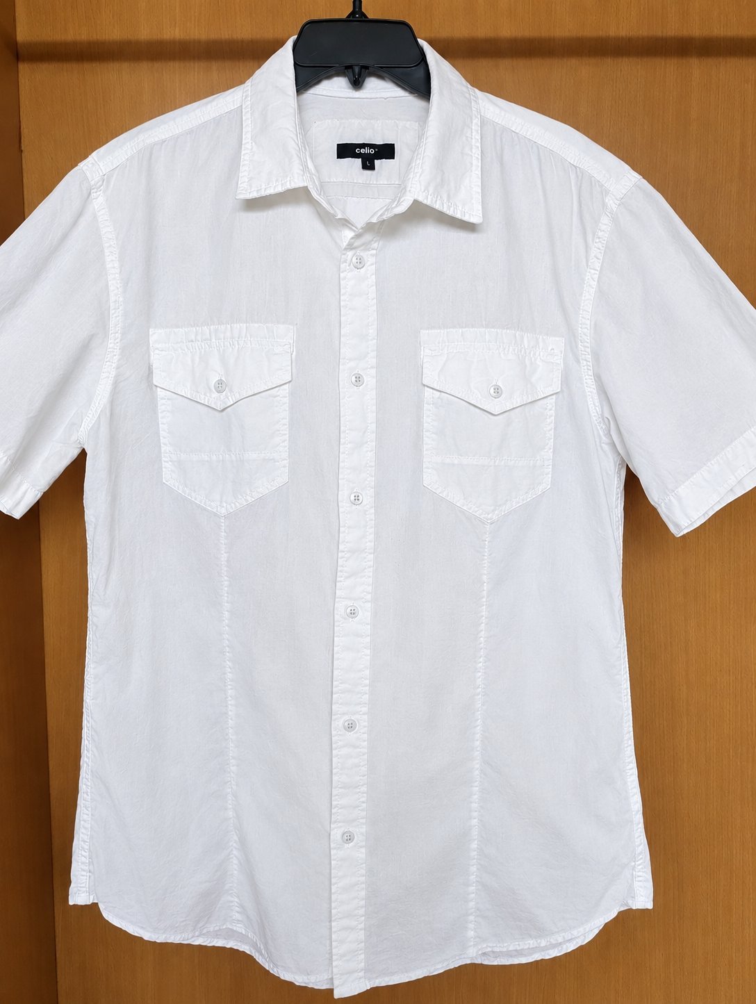 Chemise Celio blanche à manches courtes