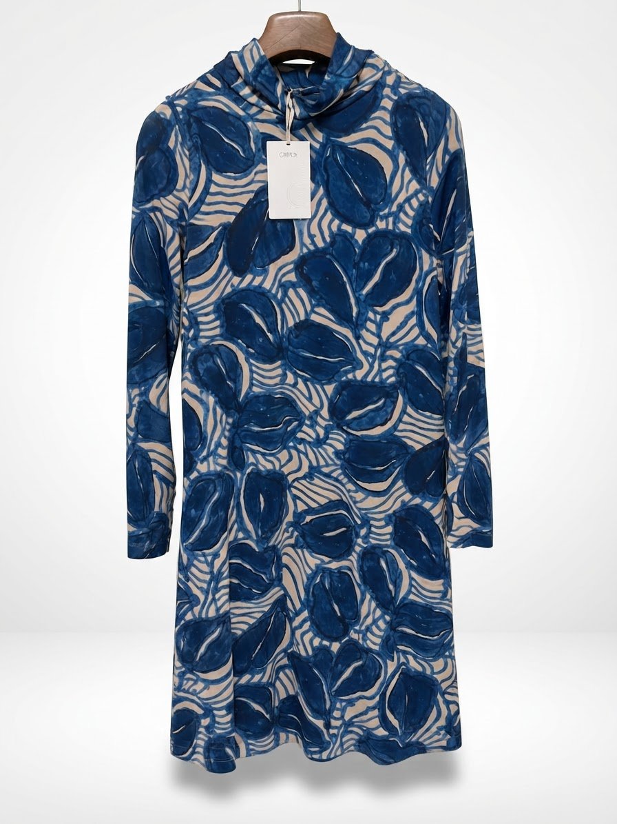 Robe Cartoon bleue et beige à motifs – Neuve