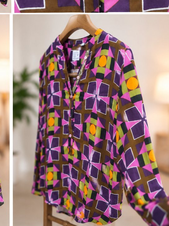 Chemisier Emily Van Den Bergh imprimé multicolore – Taille 42