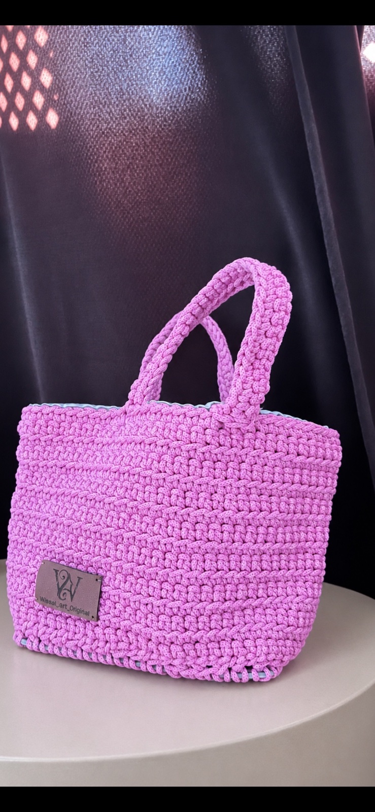 Sac cabas crochet rose fait main 🩷