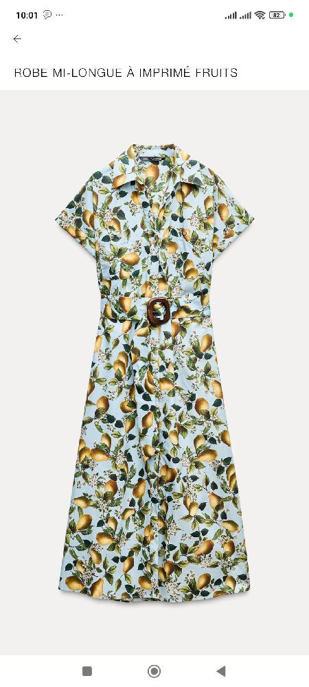 Robe zara a imprimé fruit 