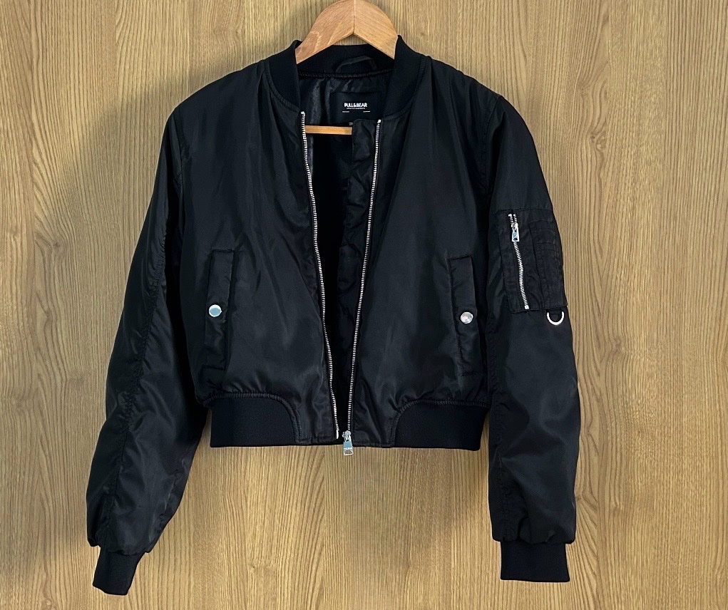 Veste bomber noire courte