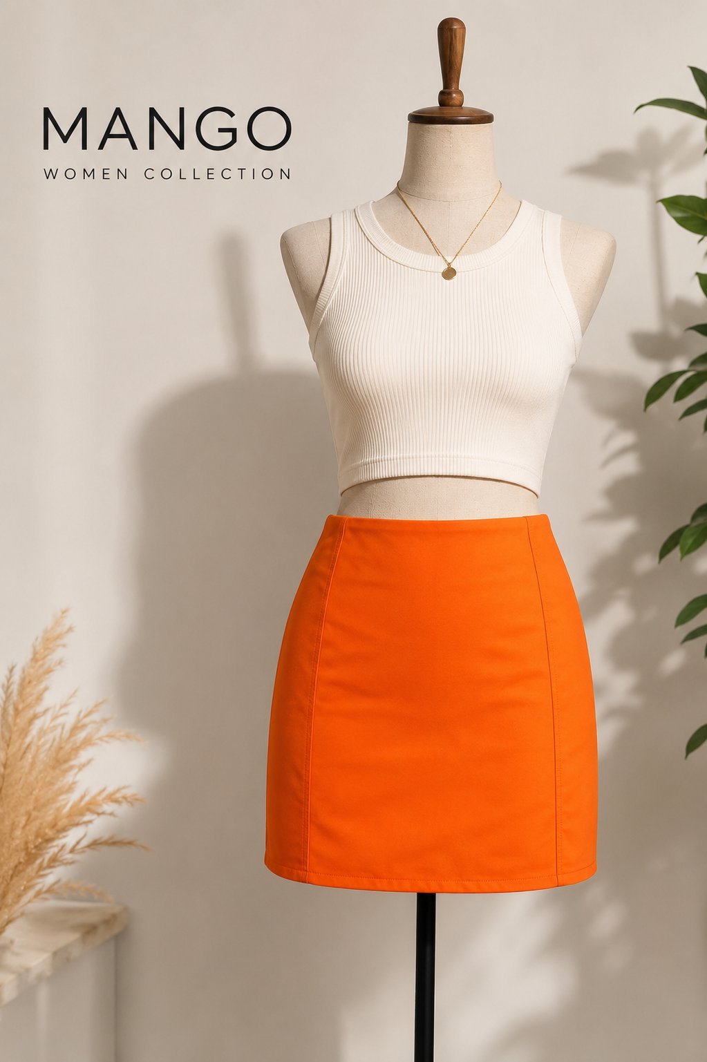 Jupe Mini Orange – MANGO