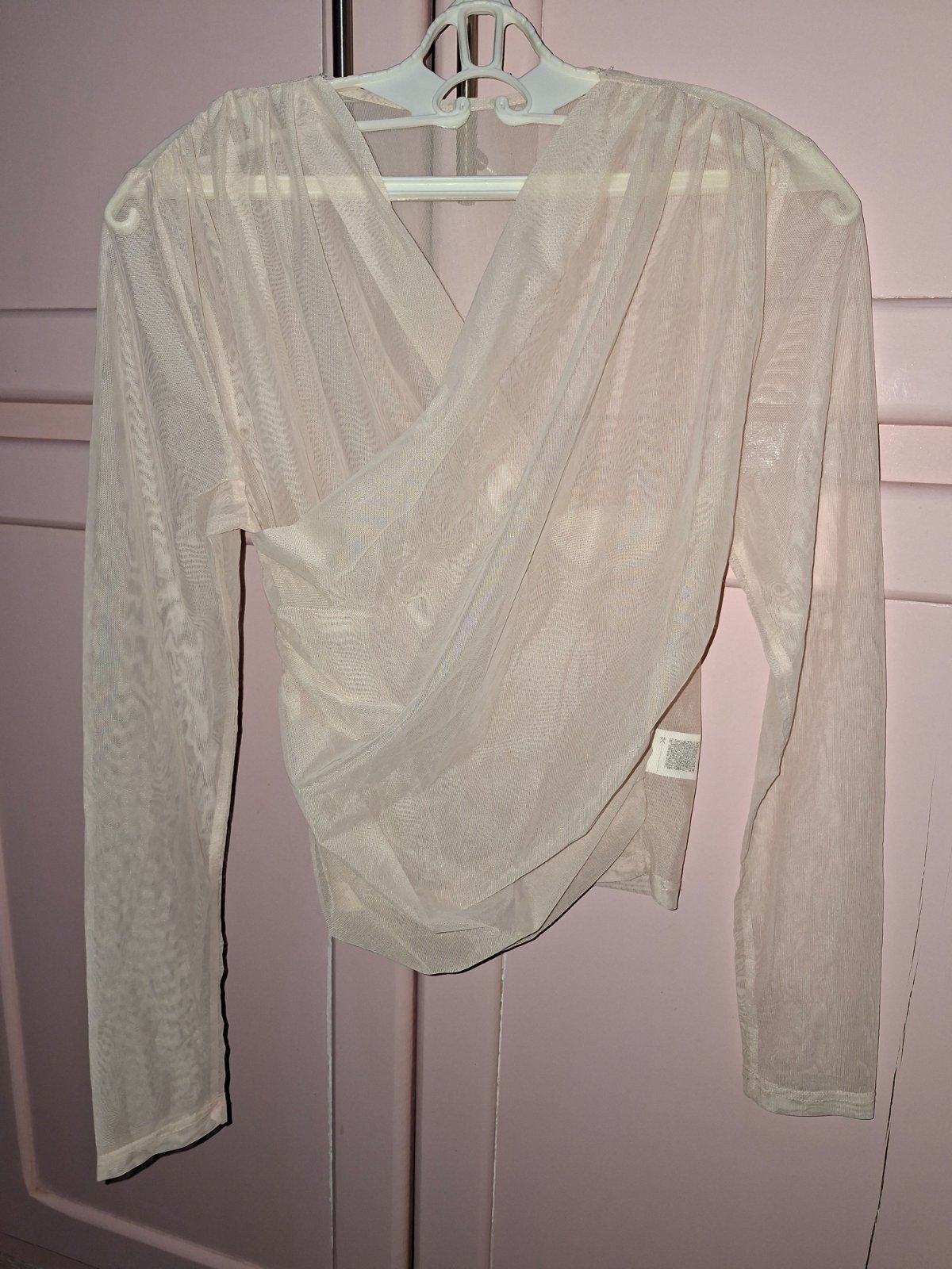Top blanc cassé en mesh transparent – Shein