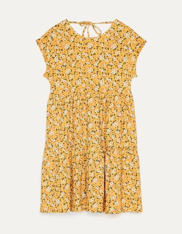 Robe femme jaune à fleurs