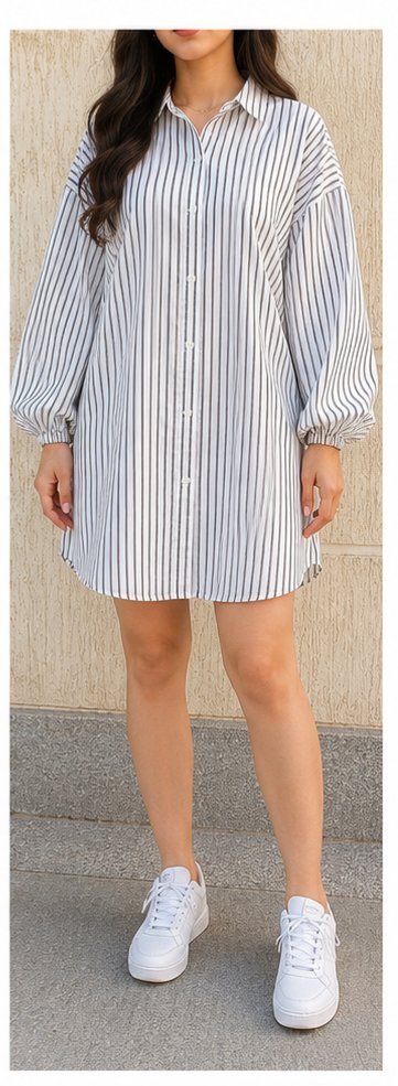 Robe chemise rayé