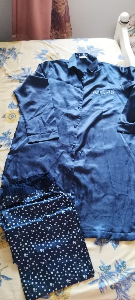Pyjama satineé bleu marine taille 50/52 🇫🇷