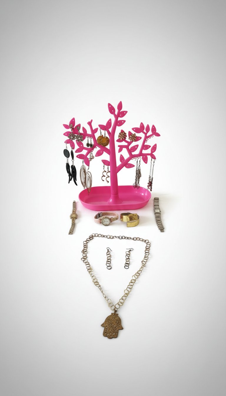 Lot bijoux y compris son arbre
