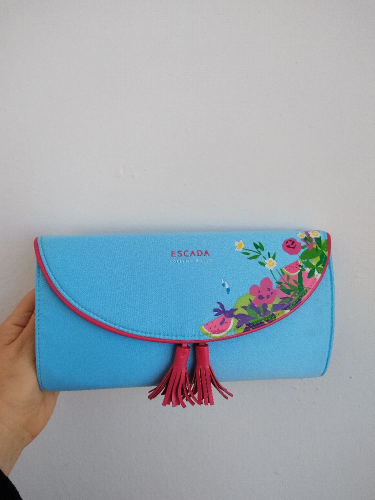 Pochette ESCADA bleu en soie