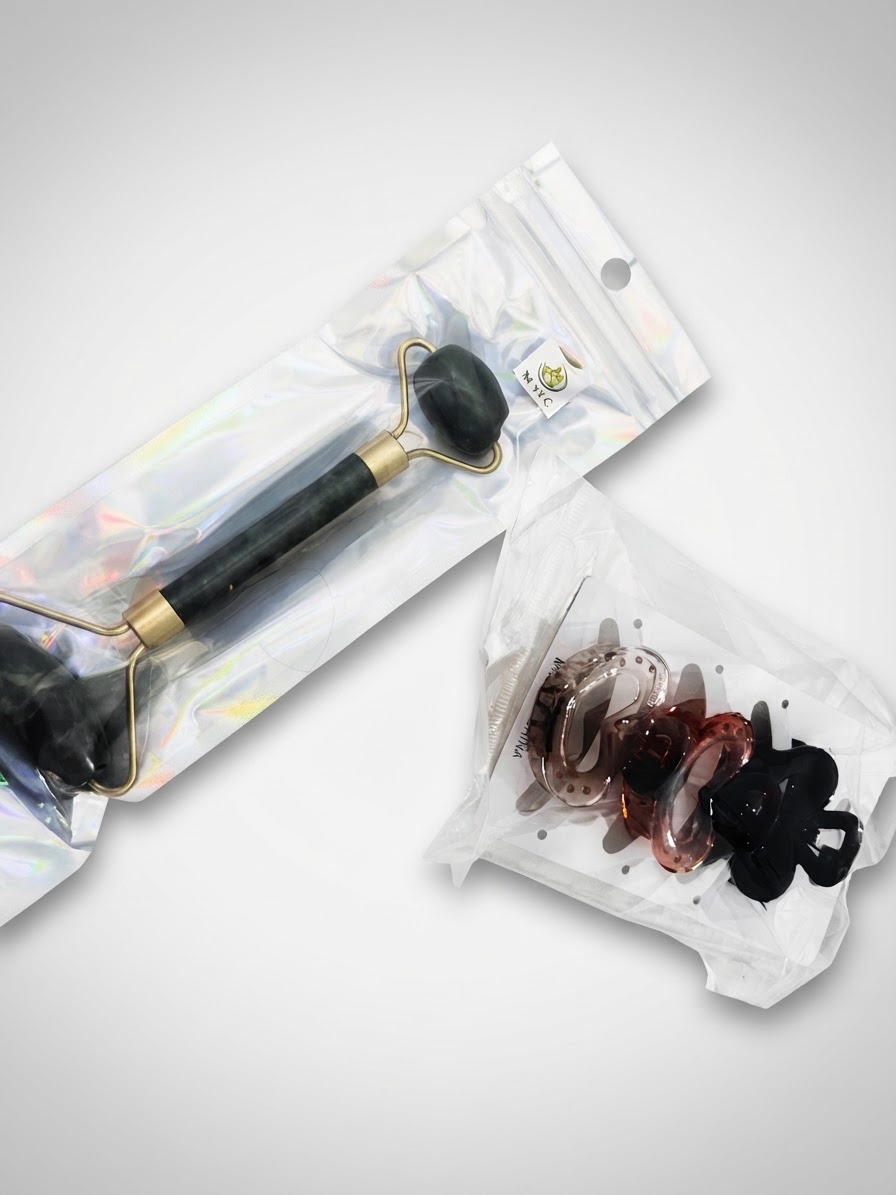 Rouleau de massage + Lot de 3 pinces à cheveux crabe