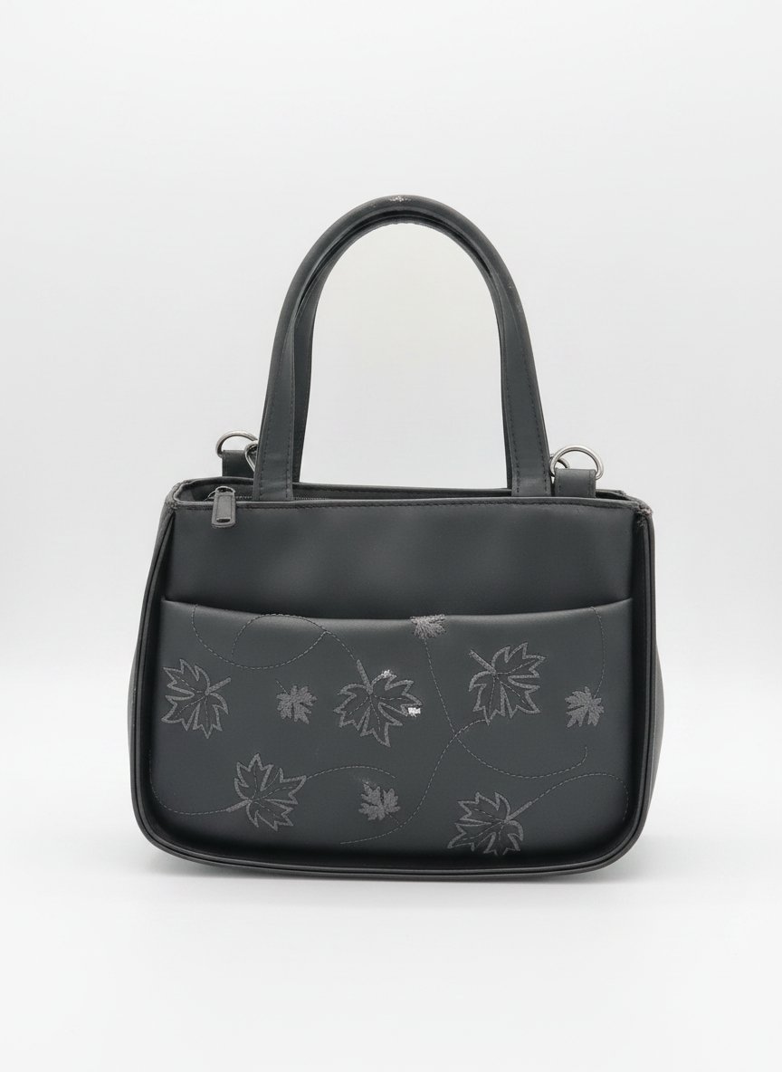 Sac à main et bandoulière girs avec broderies feuilles