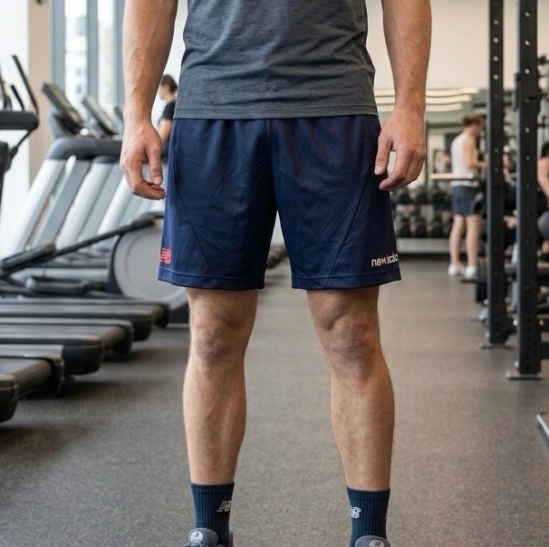 Short de sport bleu marine de la marque New Balance