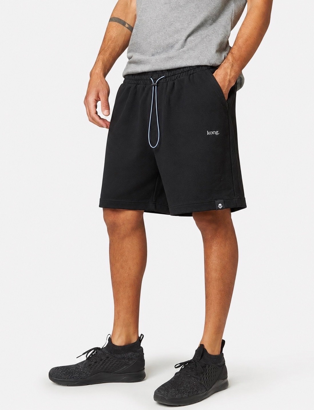 Short confort noir de la marque Bershka , 88% coton