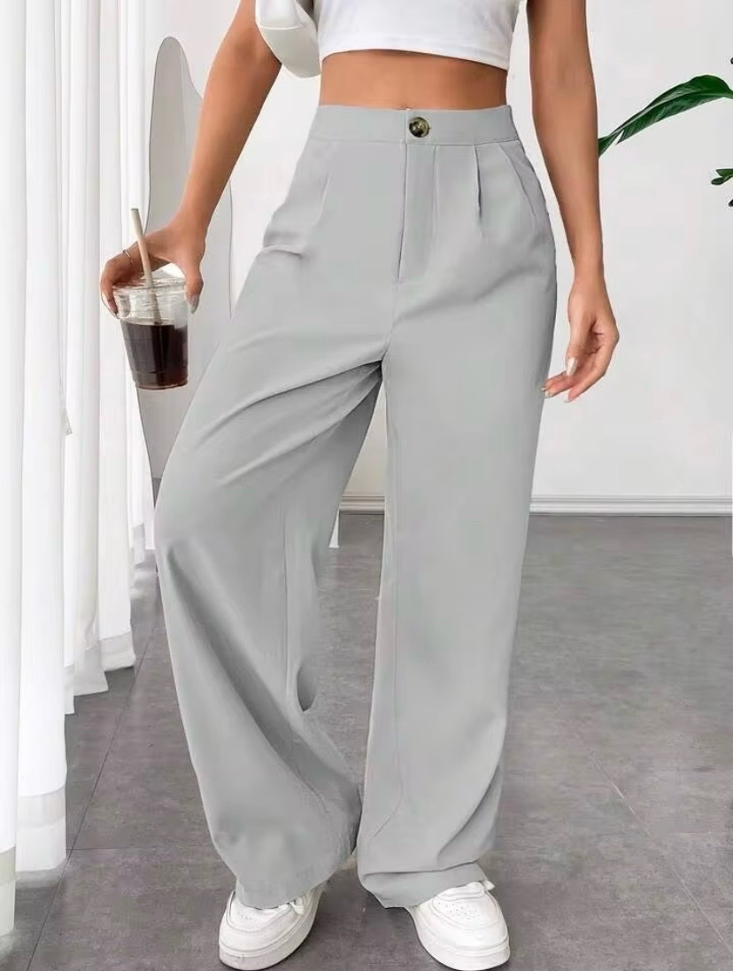 Pantalon large gris clair de la marque SHEIN