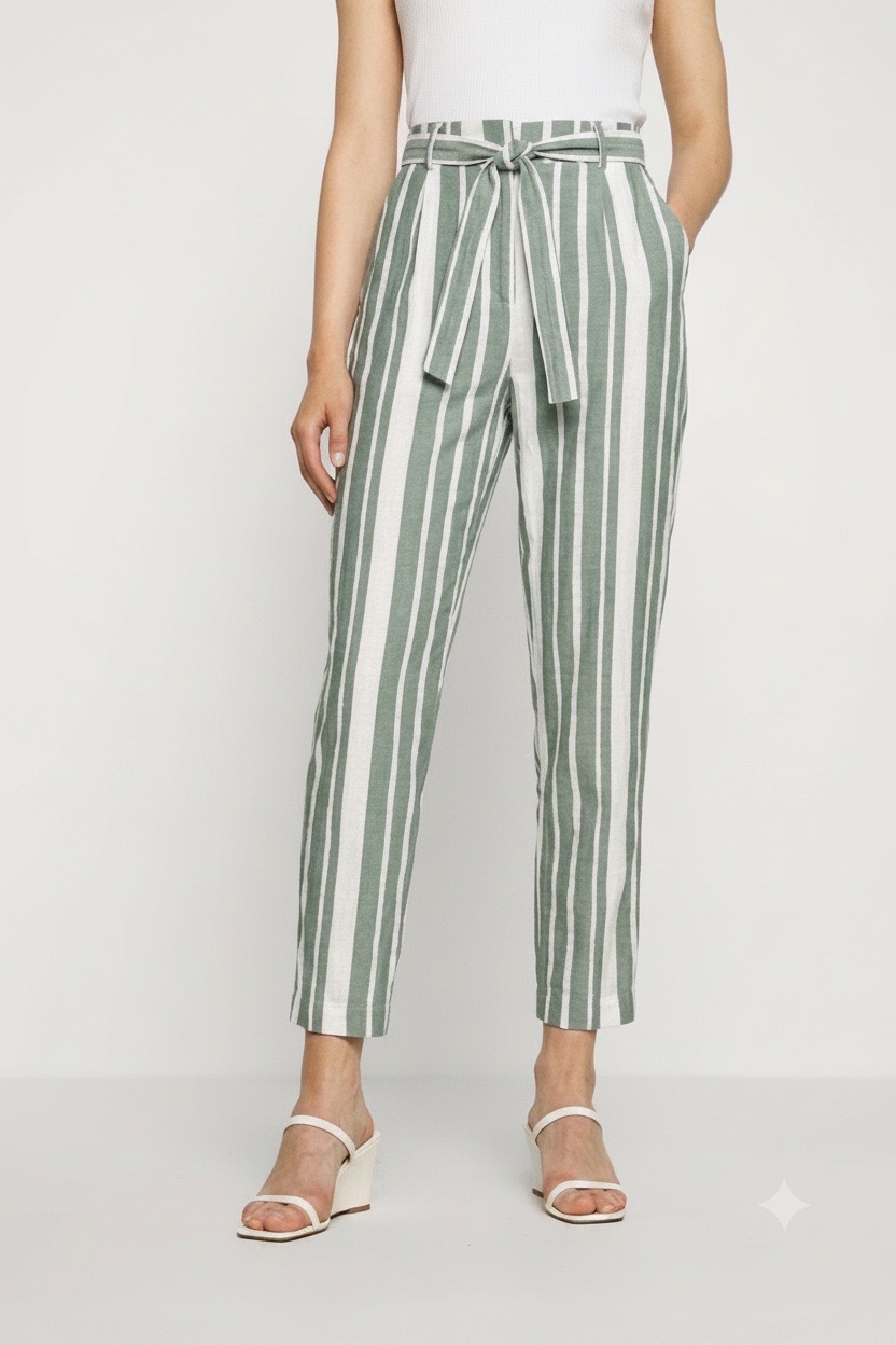 Pantalon vert et blanc de la marque OVS 100% coton