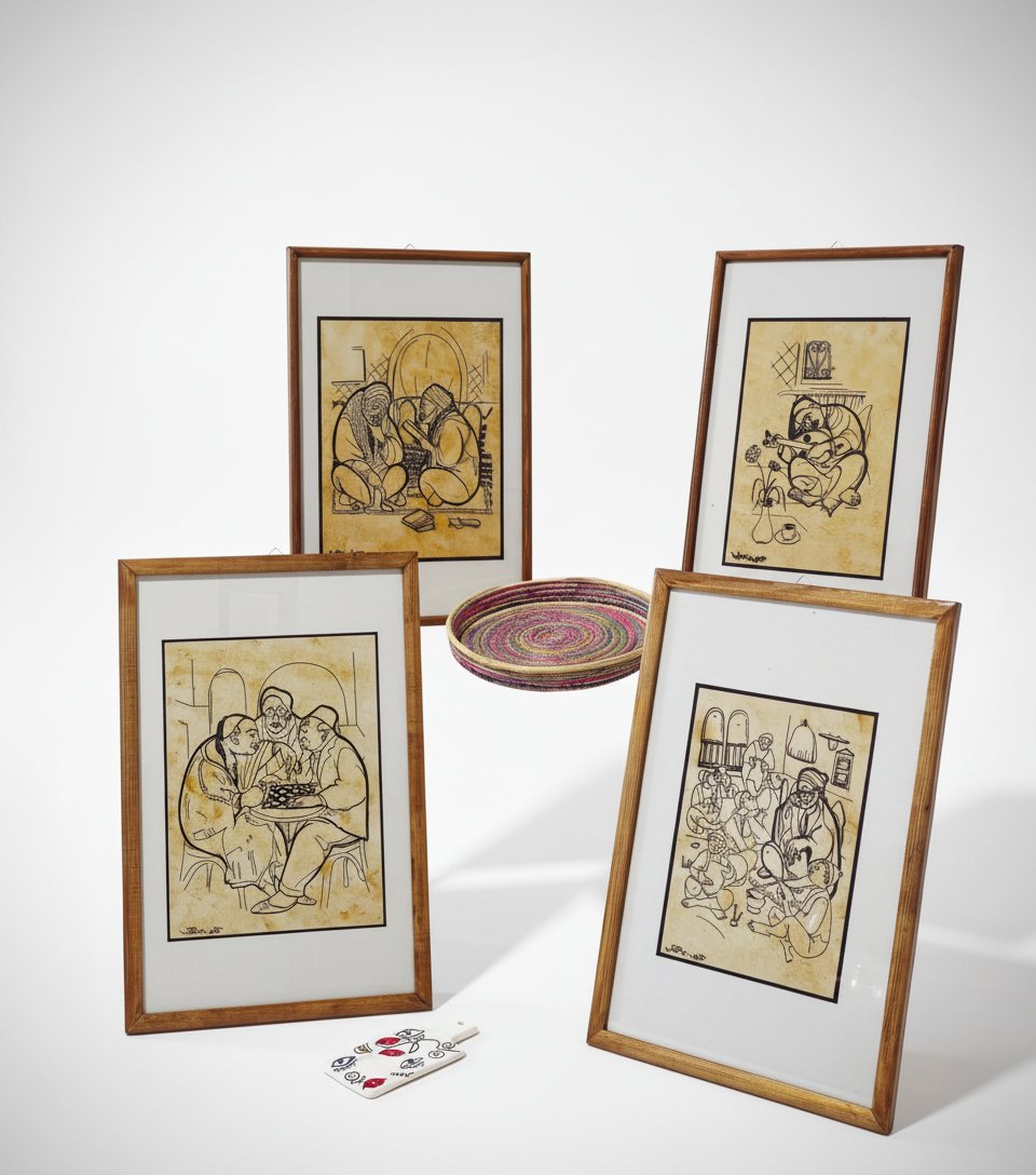 4 tableaux artisanaux (60×40cm)