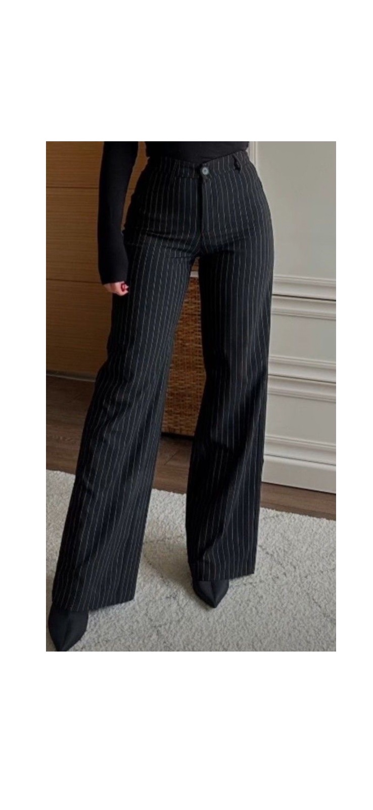 Pantalon large taille haute 