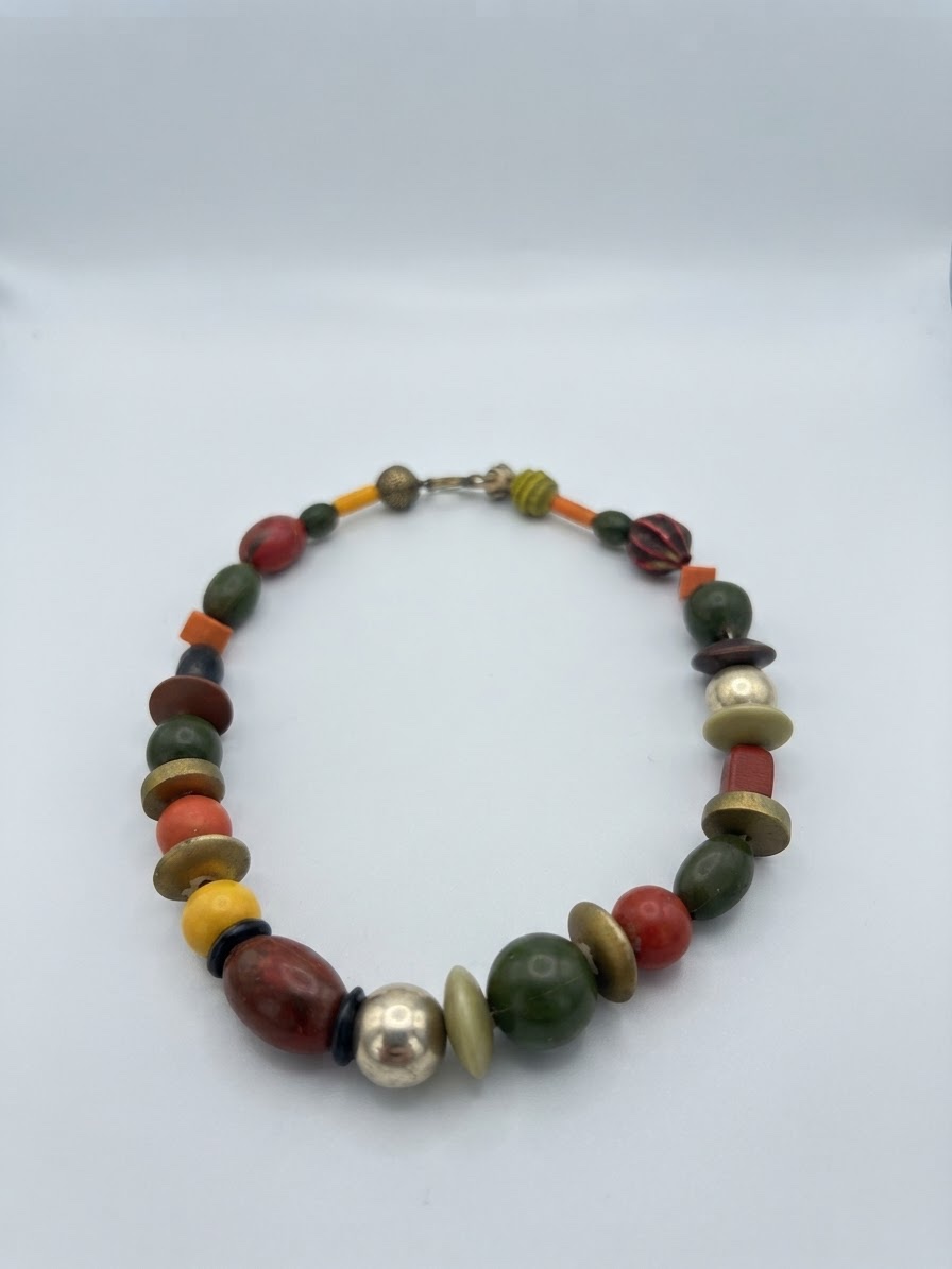 1pc Vintage Random Color Beaded Boho Shell Colorful Vacation Beach Party Necklace For Women