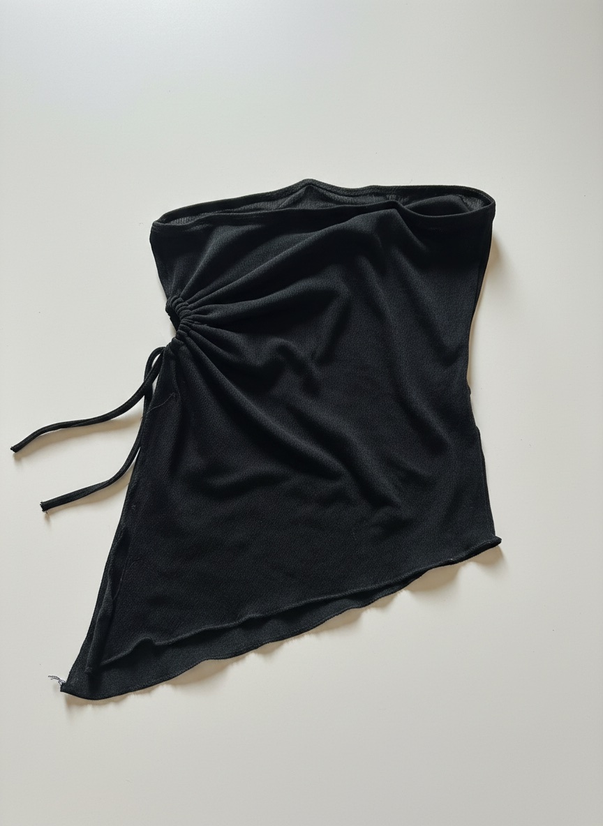 Top shein taillexs noir sans bretelles 