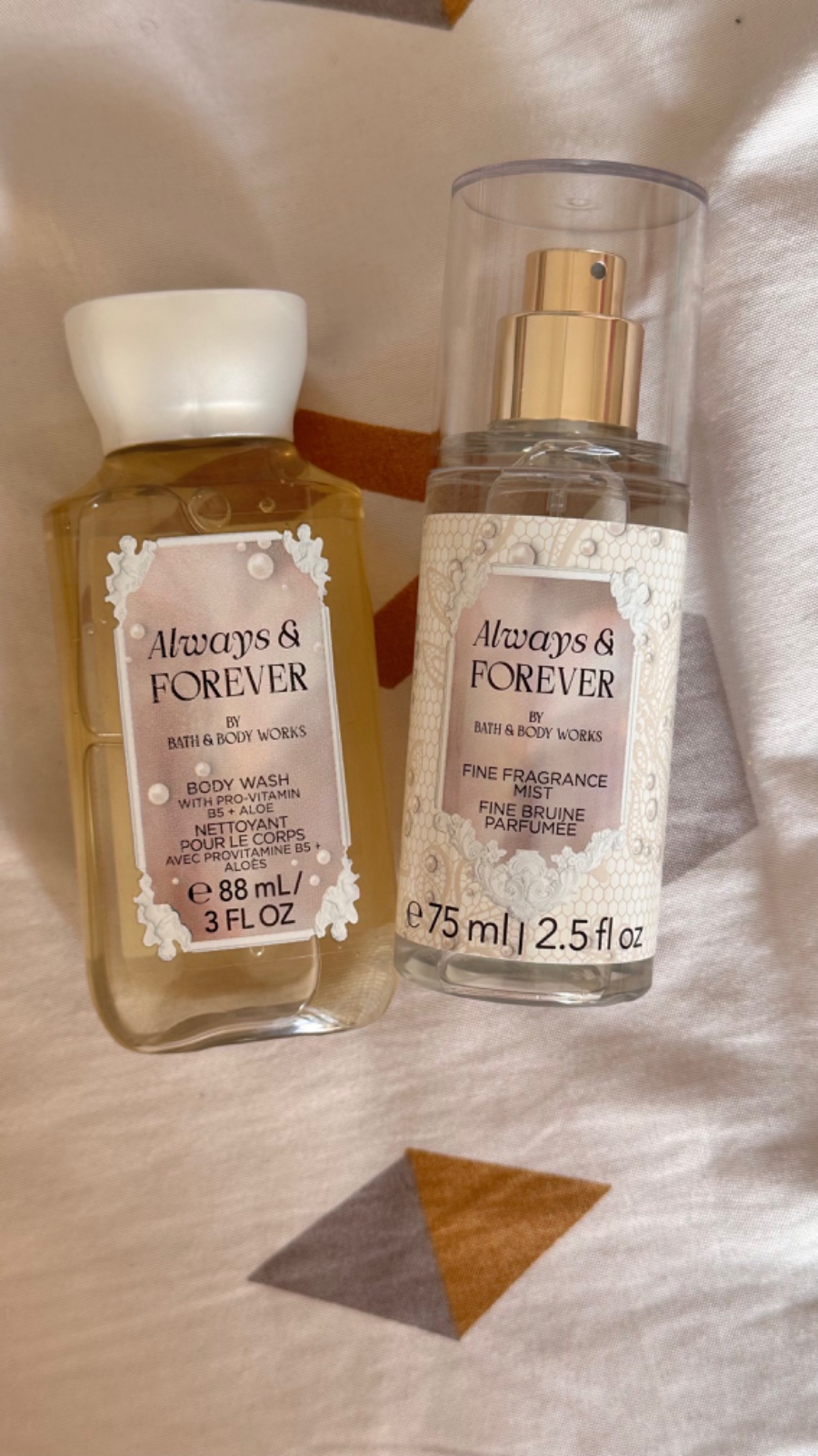 Bath&BodyWorks brûme et gel douche travel size