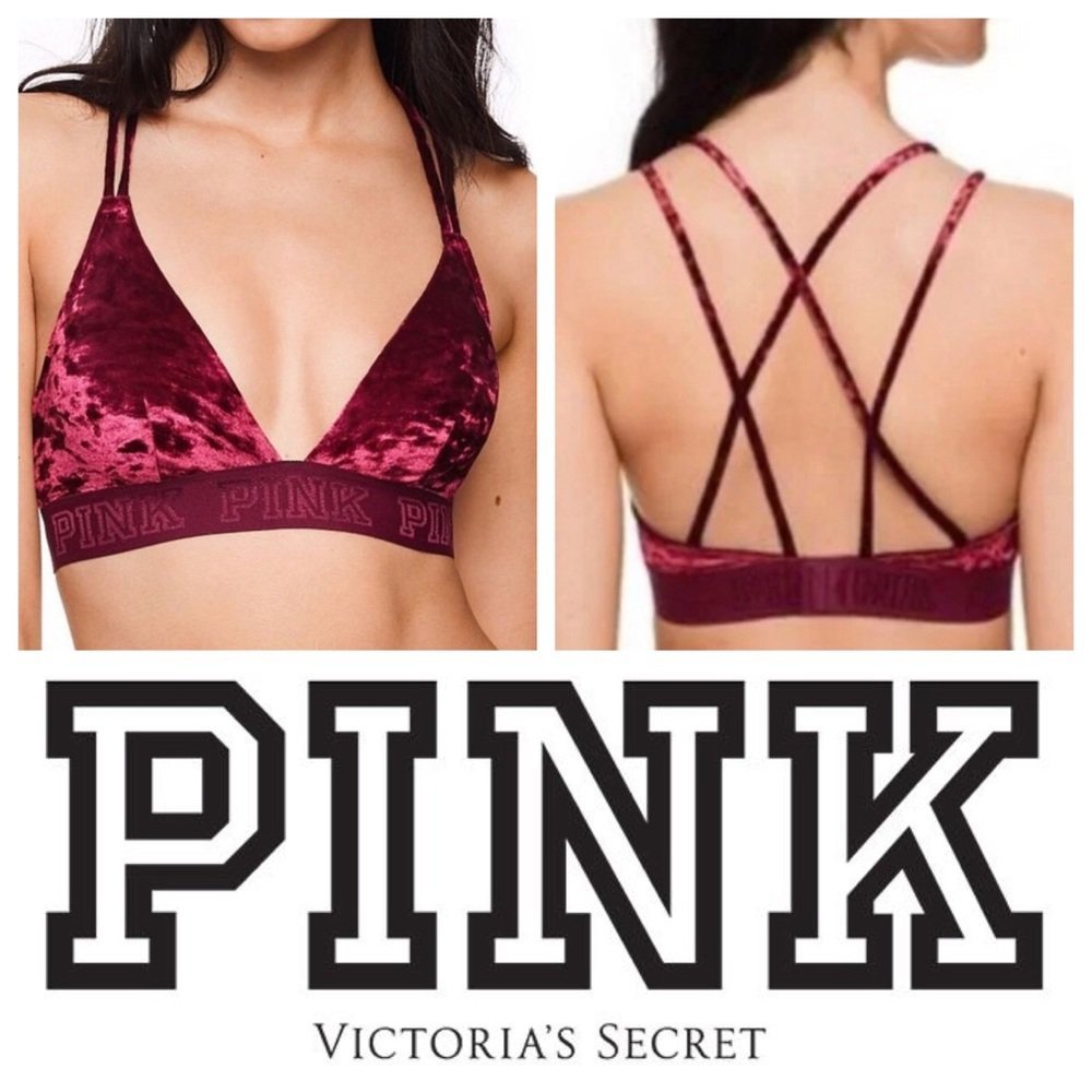  une brassière triangle en velours   