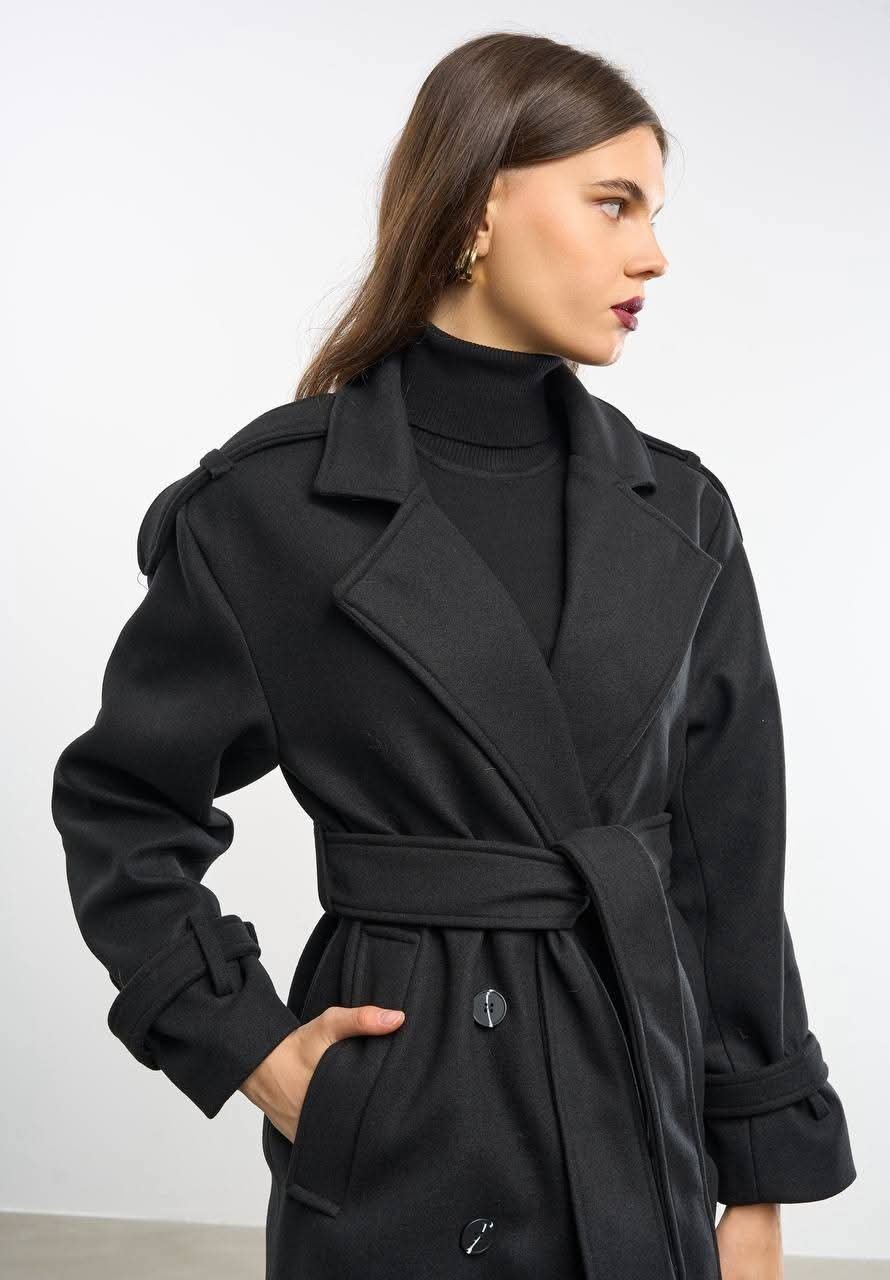 Manteau cachemir noire taille M 