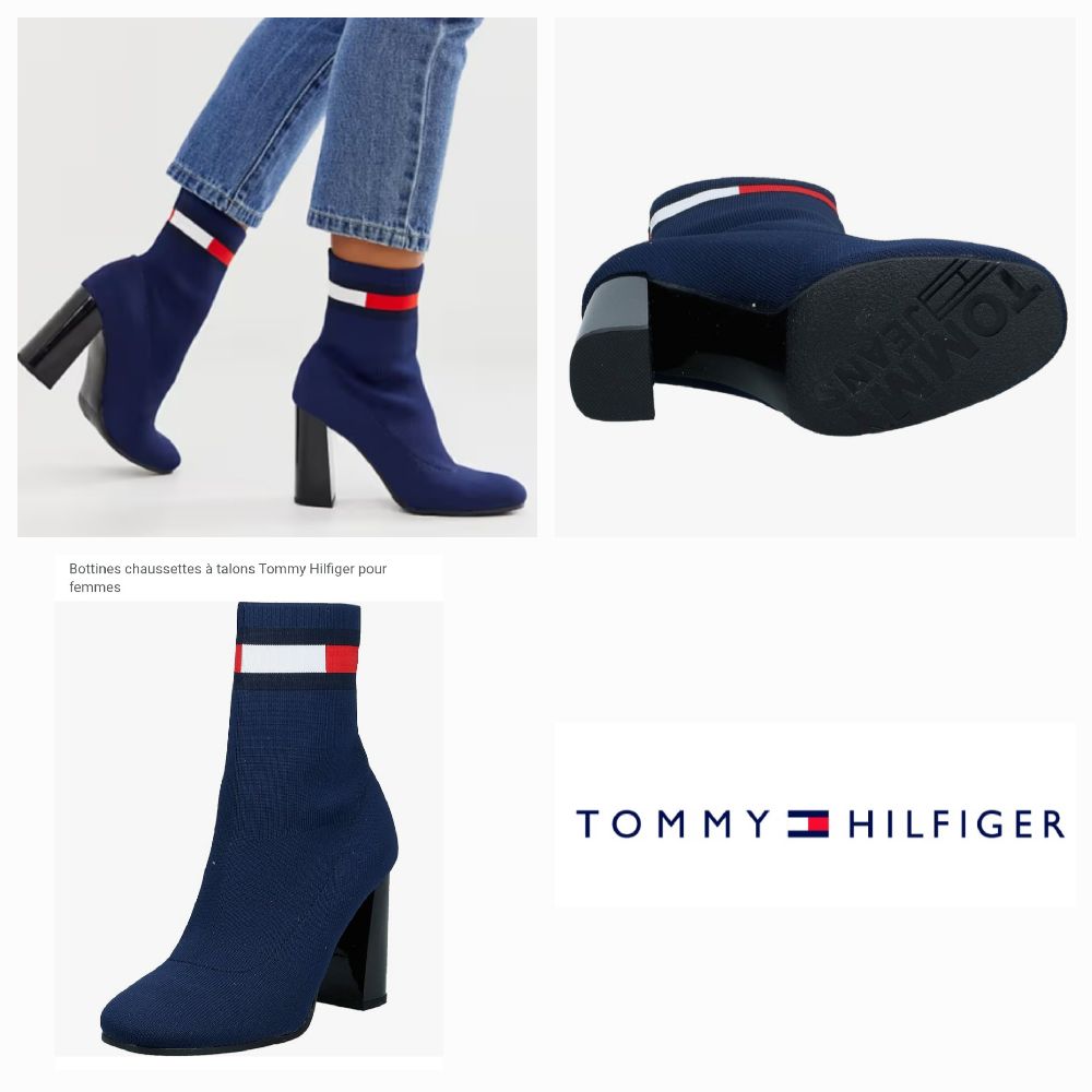 Bottines Tommy Hilfiger bleu marine, pointure 37 (EU), en polyester 
