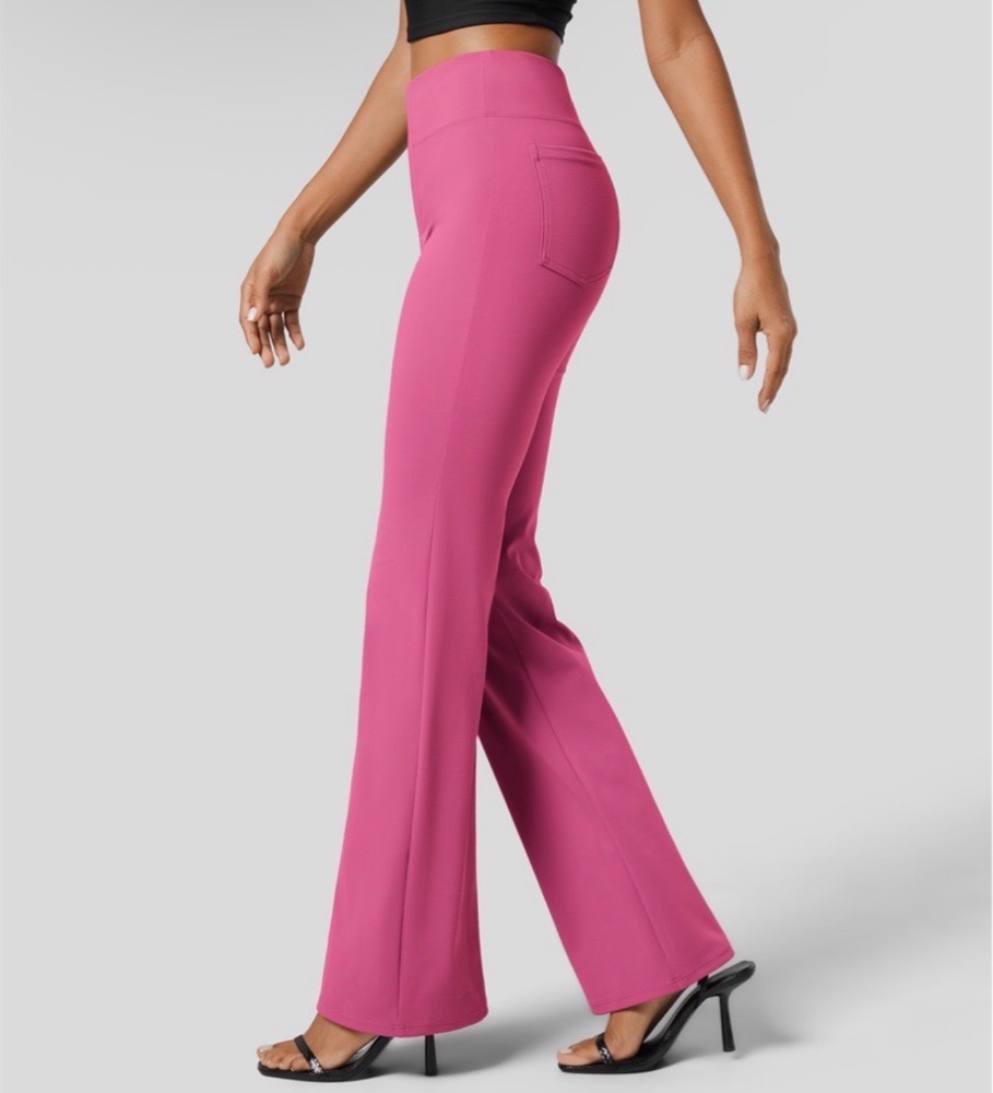 Pantalon taille haute rose taille 42