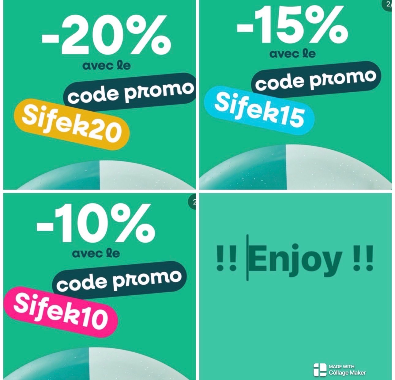 Les codes promo dispo profitez