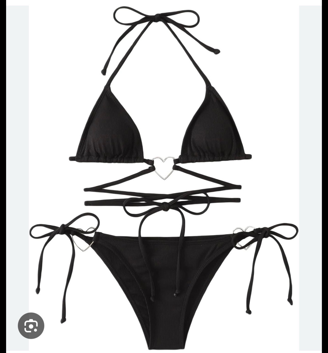 Bikini avec des details cœur taille L/M noir