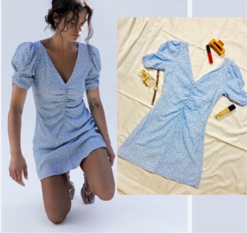 Robe bleue zara taille S a 20dt