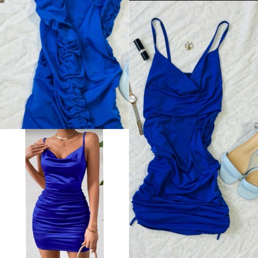 Robe bleue taille S/M elastiquée