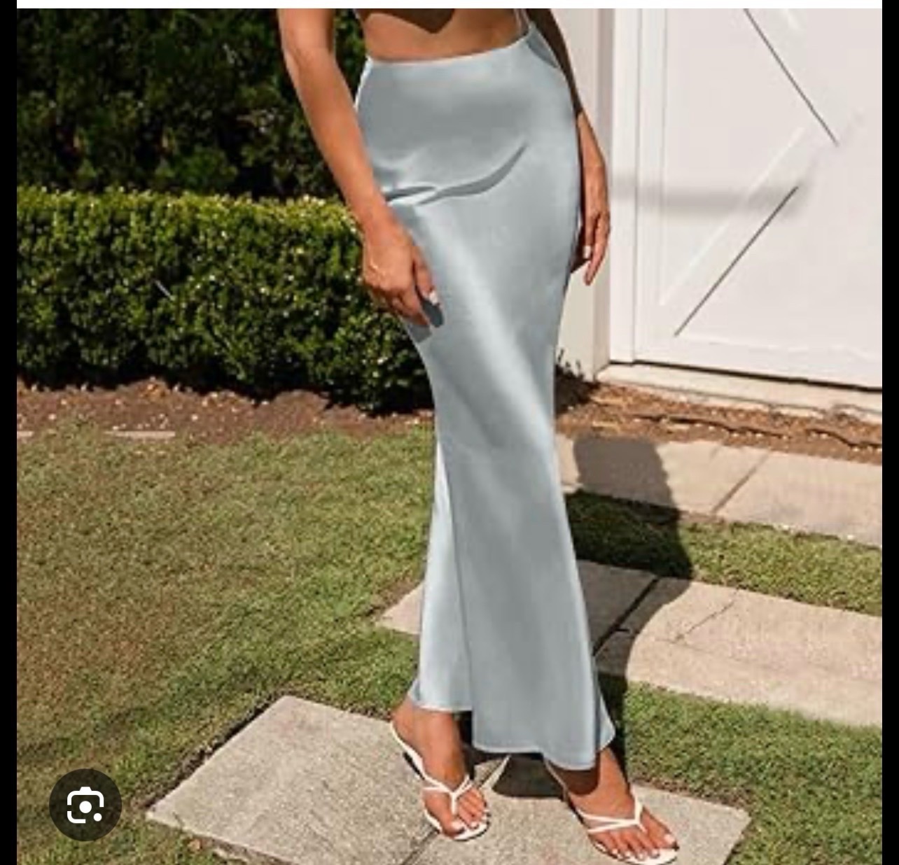 Jupe vert d'eau en satin neuf taille M/L
