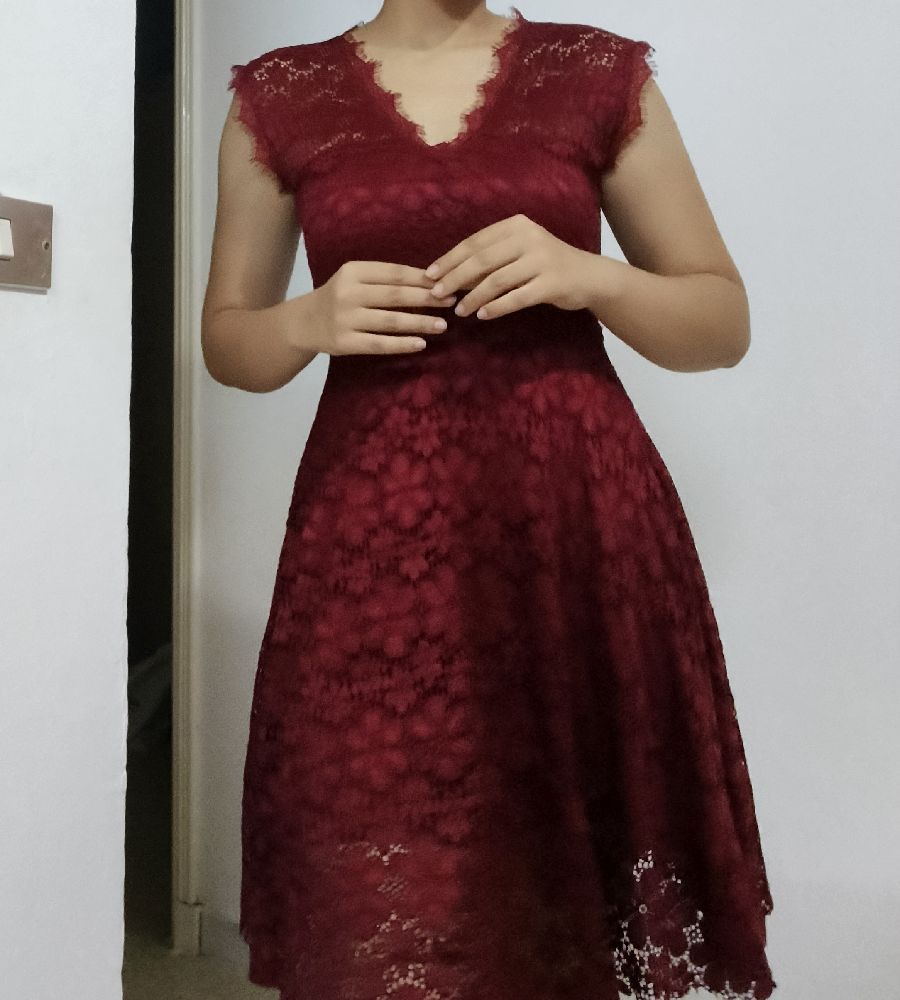 🛑 promo 🥰 Robe soirée rouge bordeaux taille S