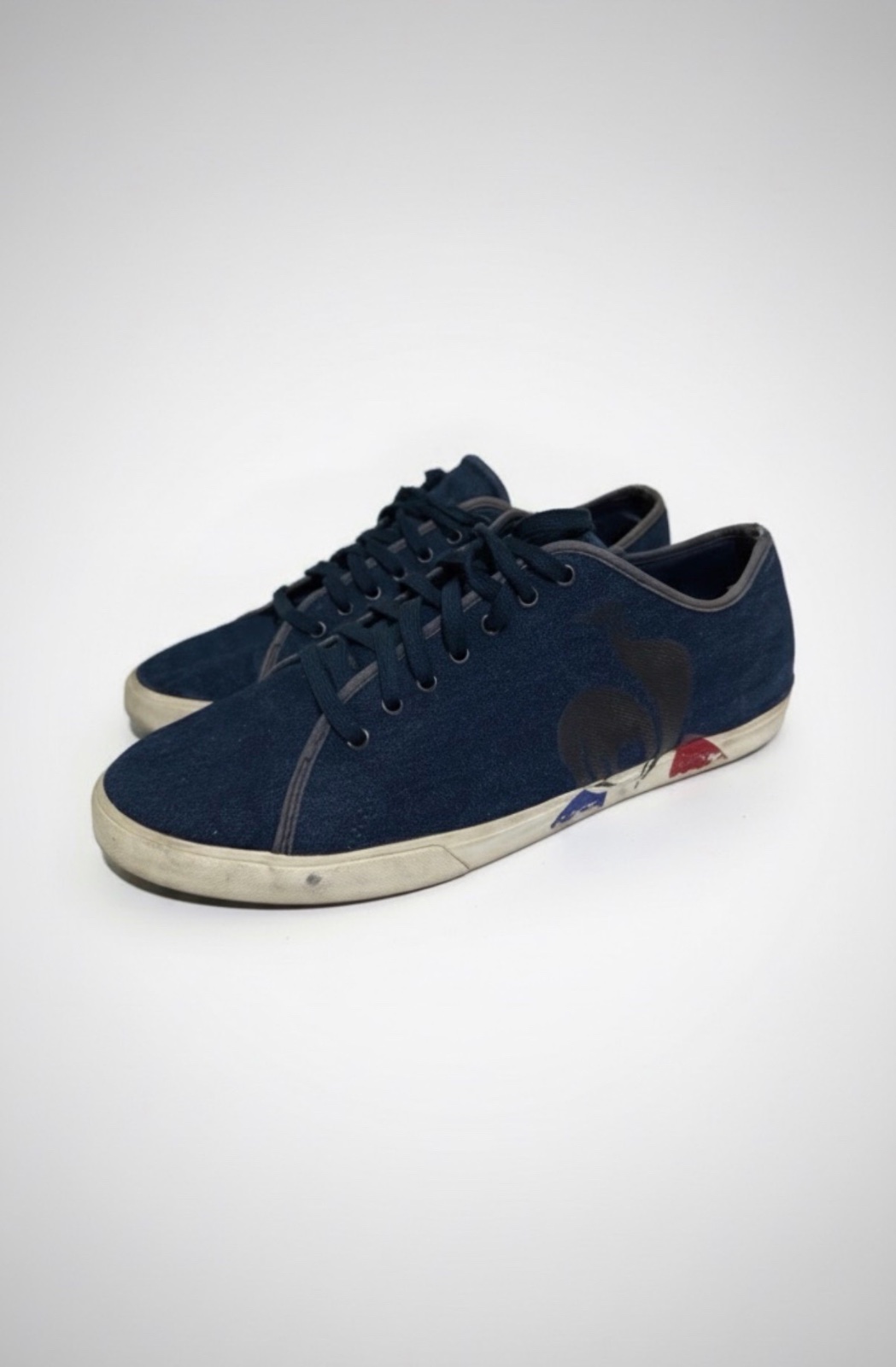 Baskets Le Coq Sportif bleu marine en toile, en bon état